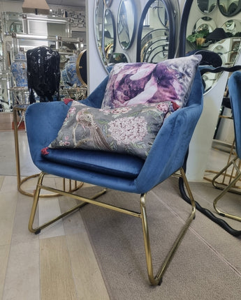 Blue Velvet Arm Chair