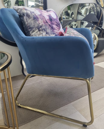 Blue Velvet Arm Chair