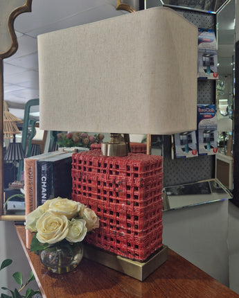 Red Lattice Table Lamp